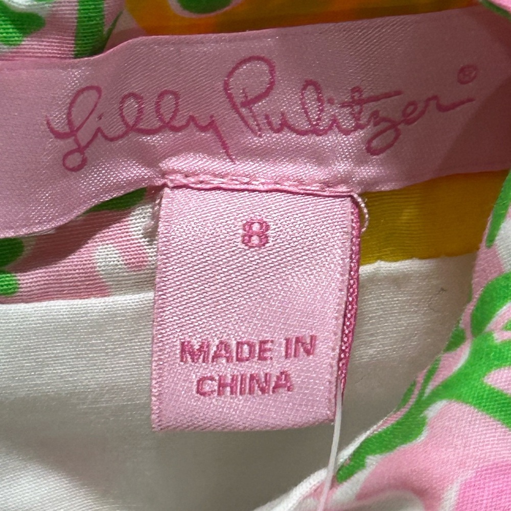NEW Lilly‎ Pulitzer Sz 8 Maren Halter Dress In Lilly’s PinkBeach Jam Moon Glow - Picture 3 of 4